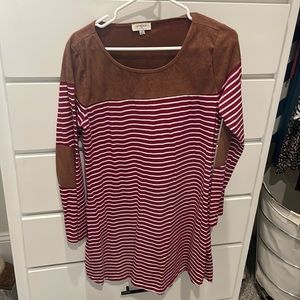 Long sleeve dress with elbow patch